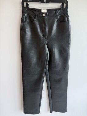 Wilfred Black Straight Leg Vegan Leather Pants